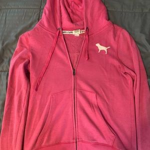 VS pink zip up hoodie